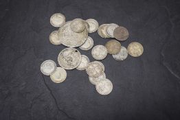 GB Silver Coins, Charles I 1625-1649 Shilling (holed) poor condition, Edward VII Threepences 1902