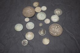 GB Silver Coins, Queen Victoria 1893 and 1898 Crowns, 1842, 1883 and 1899 Shillings, all worn,