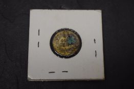 A USA 1898 One Cent having Four Leaf Clover decoration drilled into this coin, Lucky Charm Coin,