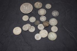 World Silver Coins Coins, Queen Victoria USA 1879 One Dollar 1944 & 1953 Quarter Dollars, 1953 One