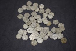 George V and George VI Silver Sixpences, mixed condition, all dates visible, 66 coins, total