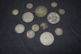 GB & World Silver Coins, GB George V 1928 Half Crown, 1928 Florin, 1942 One Shilling, 1917, 1936