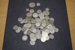 GB Silver Coins, George V & George VI 1920-1947 Florin x16, Shilling x 71, Sixpence x3, Threepence