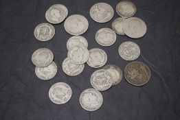 George III & George IIII/IV Silver Coins, George III Crowns 1820 and one unreadable, Half Crowns