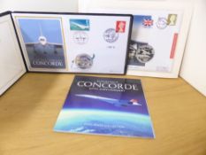 CONCORDE - COLLECTION OF SILVER MEDALLIC COVERS, COINS DATING 2000's Small batch of Concorde