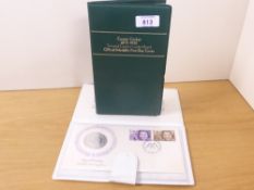 GB 1973 DUO OF SILVER MEDALLIC FIRST DAY COVERS, CRICKETERS & ROYAL WEDDING Pair of folders with