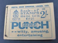 GB 1929 PUC PUNCH ,2 SHILLING BOOKLET (PART COMPLETE) SERIAL 103 Clean stitched booklet from the PUC