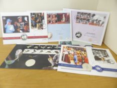 BRITISH COMMONWEALTH COLLECTION OF 8 SILVER NUMISMATIC COIN COVERS 220+GMS SILVER 8 covers from
