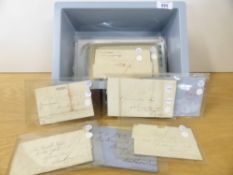 GREAT BRITAIN - COLLECTION OF 25+ PRE STAMP/OHMS COVERS/ENTIRES Fascinating batch of covers dating