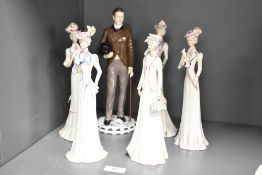 A group of 'The Engish Ladies Co' hand painted figure 'A Victorian Gentlemen' sold alongside six