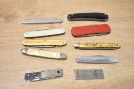 A group of pocket knives, to include a bone handled knife, (10)