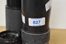 Three lenses, a Mirage 200mm f3.5, a Paragon 35mm f2.8 and a Tamron 80-210mm f3.8 CF Tele Macro.