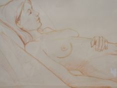 Gordon Grundy (British Contemporary) Graphite and coloured pencil, four female life studies, the