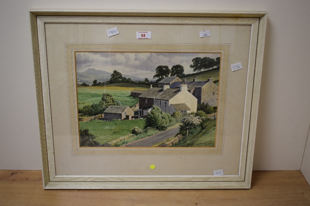 *Local Interest* Geoffrey H Pooley (British 1908 - 2006) Watercolour 'Tearnside and Ingleborough', a - Image 2 of 6