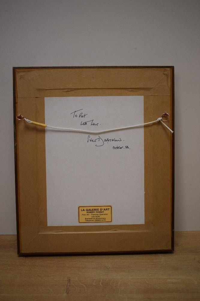 Stephen J. Darbishire (British b1940) oil on board, still life study of redcurrants, signed lower - Image 5 of 5