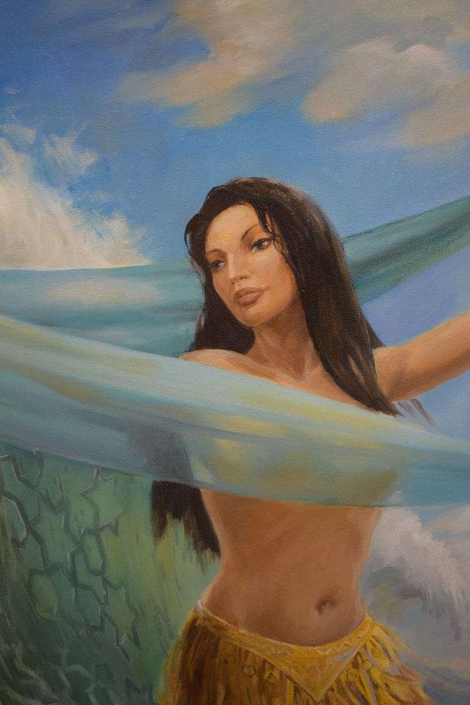 Sergi Yatsenko (UAE Contemporary) Oil on canvas 'Belly Dance', an accomplished depiction of a female - Image 3 of 5