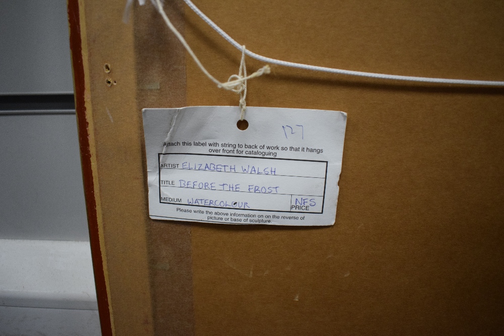 Elizabeth Walsh (British 1945) Watercolour 'Before the Frost' depicting a small bird possibly a - Image 6 of 6