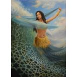 Sergi Yatsenko (UAE Contemporary) Oil on canvas 'Belly Dance', an accomplished depiction of a female