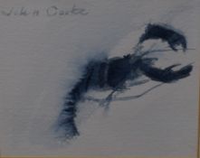 *Local Interest* John Cooke (British 1929 - 2018) Watercolour 'Chinoiserie', depicting a lobster