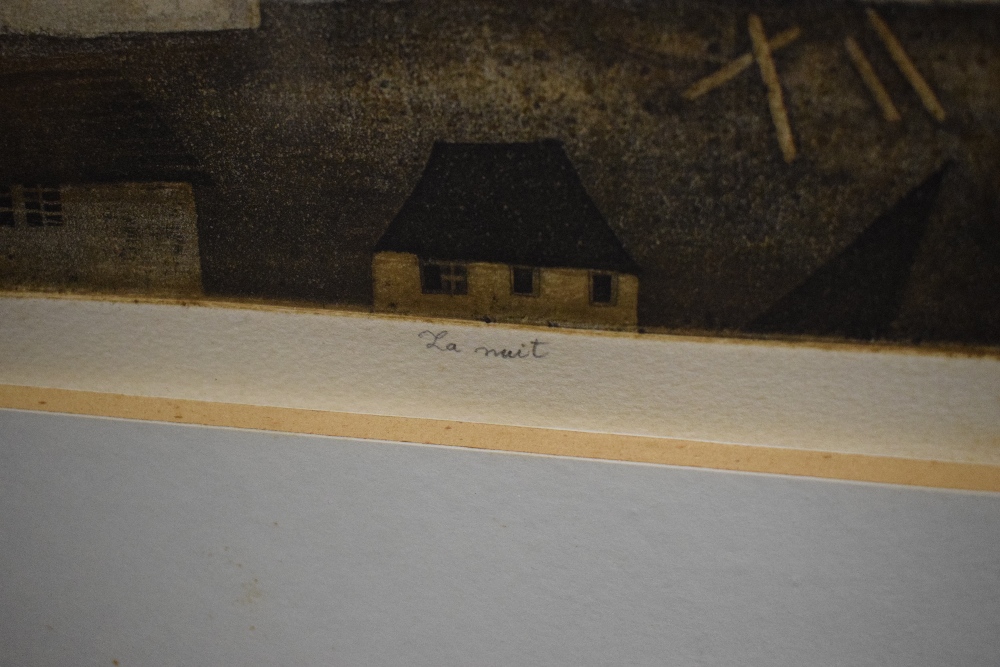 After Emir Dragulj (Bosnian 1939 - 2002) Aquatint/etching 'La Nuit' an interesting scene depicting a - Image 5 of 8