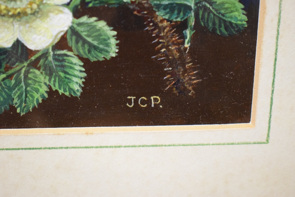 Local interest* Jonathon C. Pearson (British 20th century) acrylic on board 'Dog Rose' initialled - Image 3 of 5