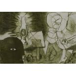 L Pengor (Croatian 20th century) two interesting limited edition Cubist inspired dry point