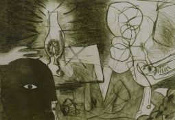 L Pengor (Croatian 20th century) two interesting limited edition Cubist inspired dry point