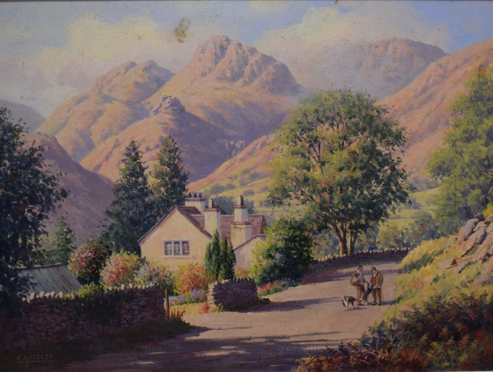 *Local Interest* Ron Moseley (British 1931) oil on canvas 'The Langdale Road', a Lake District