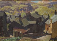 *Local Interest* William Heaton Cooper (British 1903-1995) Oil on canvas, a view over cottages in