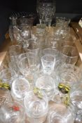 A large selection of assorted glasses including pint glasses and Strongbow advertising tankards sold