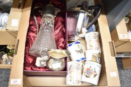 Nineteen sterling silver and enamel Kendal travel shield charms 1cm x 1.5cm, a Franklin Porcelain