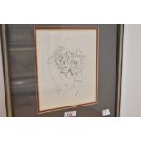 Peter Marx (20th century) pencil sketch, two clowns, signed and dated 86 lower right, within a