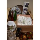 A Lakeland Rural Industries beaten copper plate 24cm diameter, two Leonardo Collection tennis sets