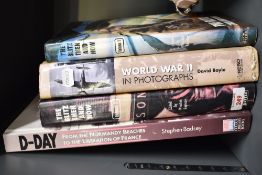 A selection of four modern WWII books, including titles on the Blitz Volumes 1 and 2, D-Day, and