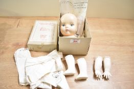 The Windermere & Bowness Dollmaking Company Wax Headed Doll with limbs and body ready to make up,
