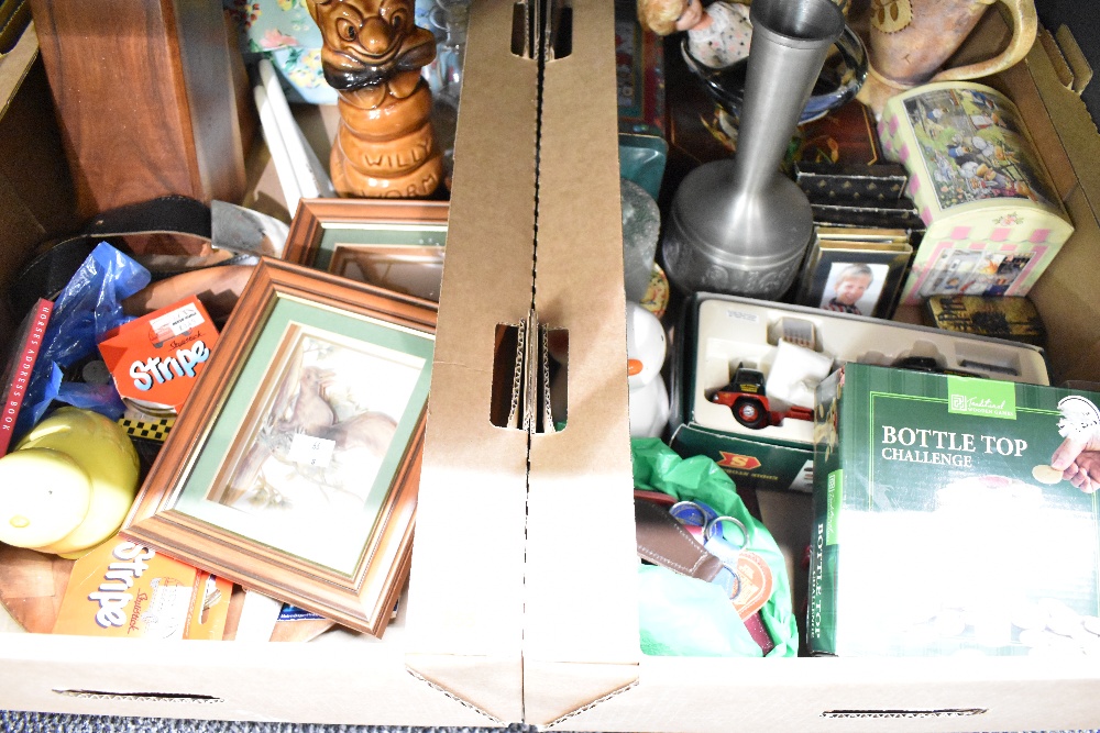 A miscellaneous selection of items in two cartons including a vintage Salter scale, a Corgi Eddie - Image 2 of 2