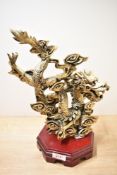 A modern Chinese resin gilded dragon statue, possibly a Feng Shui figurine, unmarked, 35.5cm.
