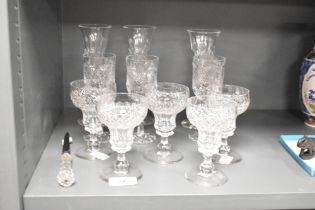 A selection of 20th-century crystal cut glassware, to include three Irish Tyrone Crystal whiskey