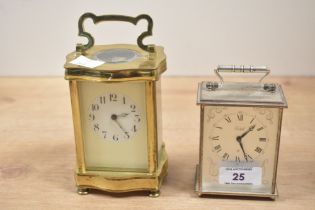 Two late 19th to 20th-century carriage clocks, to include a Swiss Imhof 8-day example and a French