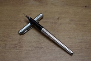 A Parker 180 converter fill fountain pen in Silver Imperial