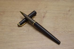 A Parker 50 converter fill fountain pen in Matte Brown with Gold trim