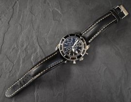A Breitling Superocean Heritage Chronograph wristwatch, the black dial having baton numerals,
