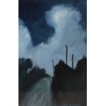 *Local Interest* John Cooke (British 1929 - 2018) Watercolour, a moonlit country lane with