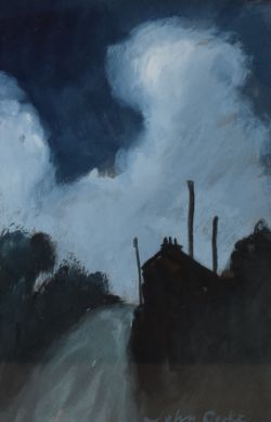 *Local Interest* John Cooke (British 1929 - 2018) Watercolour, a moonlit country lane with