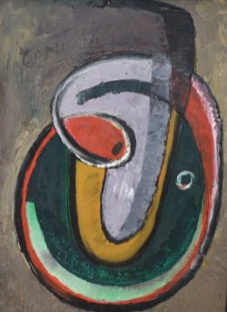 Nina Conradi (German 20th century) Oil on board 'Trust me!' an abstract composition resembling a