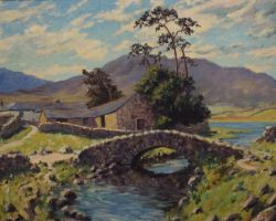 Local interest* Ernest Knight (British 1915-1995) oil on canvas 'Watendlath, Derwentwater' a vibrant