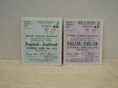 England V Scotland International Football Tickets, 1953 April, Entrance J40, South Terrace Seat, Row