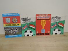 World Cup Programme and International Programmes, 1970 Mexico, 1975 England V Scotland, 1976 England