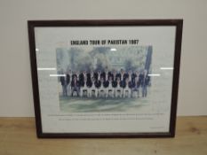 England Cricket Tour of Pakistan 1987 Team Photograph by Graham Morris, 20 players, coaches and