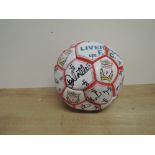 Circa 1994 Liverpool FC Football bearing many signatures believed to be from the players at the